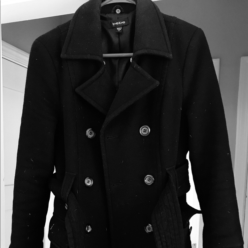 BEBE M wool pea coat